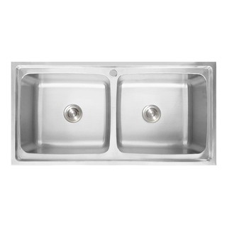 BUILT-IN SINK TEKA T PLUS 2B STAINLESS STEEL ซิงค์ฝัง 2หลุม TEKA T PLUS สเตนเลส อ่างล้างจานฝัง อ่างล้างจานและอุปกรณ์ ห้อ