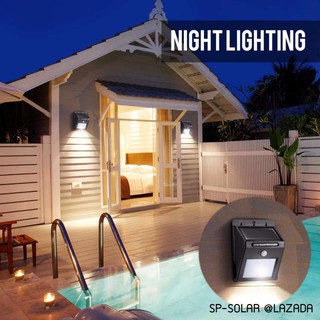 SP-SOLAR โคมไฟพลังงานแสงอาทิตย์ 20 LED+สว่างตลอดคืน Motion Sensor 3เมตร(Daylight)