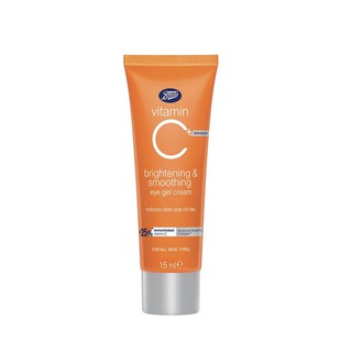 Boots เจล ครีมบำรุงผิว รอบดวงตา สูตร Vitamin C เข้มข้น ลดรอยคล้ำ ADVANCED Brightening &amp; Smoothing Eye Gel Cream 15 ml