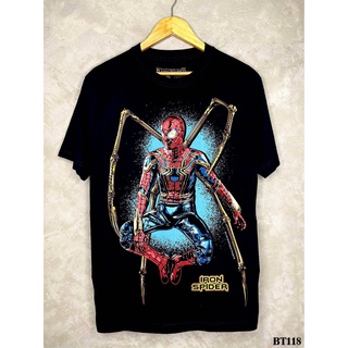 Spidermanเสื้อยืดสีดำสกรีนลายBT118