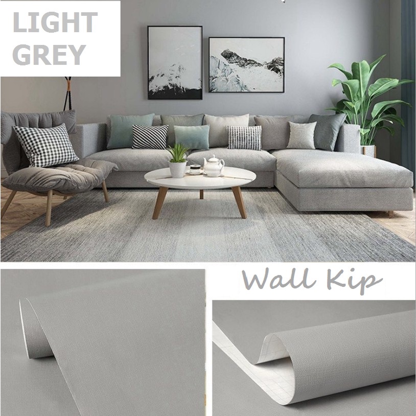 COD ถูกที่สุด วอลเปเปอร์ ติดผนัง กาวในตัว กว้าง​ 45 ซม​ ยาว 10 เมตร​เต็ม #สีพื้น #เทาควันบุหรี่