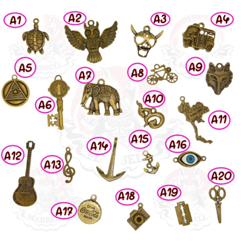 จี้สำหรับทำเครื่องประดับ A1-A20 งานฝีมือ ห้อยพวงกุญแจ ของแต่งกระเป๋า สร้อยข้อมือ สร้อยคอ
