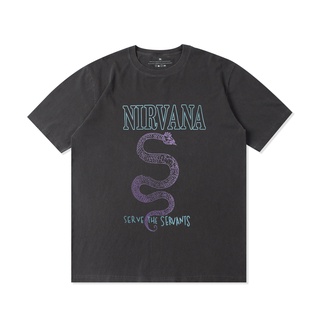 เสื้อยืดแขนสั้น ผ้าฝ้าย ทรงหลวม ลายวงร็อค NIRVANA แฟชั่นฤดูร้อน สไตล์เรโทรเสื้อยืด