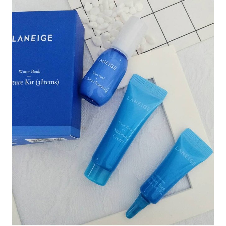 [โล๊ะ พร้อมส่ง/ของแท้] เซ็ตทดลอง LANEIGE Water Bank Moisture Kit (3items) Moisture Essence/Moisture Cream/Eyegel EX