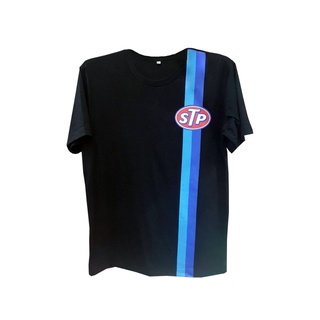 STP T-Shirt เสื้อยืดสีดำคาดฟ้า