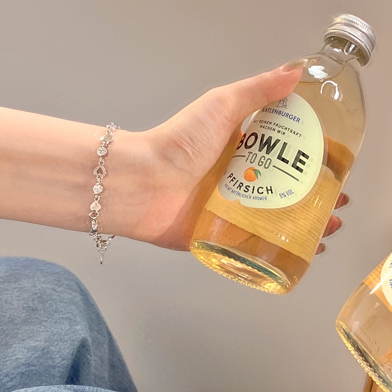 สร้อยข้อมือ จี้รูปหัวใจ แบบกลวง ดีไซน์เรียบง่าย - รูปที่ 3