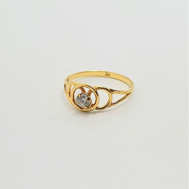 MATA Olympic White Eye Light Gold Ring 1/2 กรัม