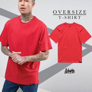 ADEN Just Say Bad ® เสื้อ Oversize (แบบผ่าข้าง) สีแดง ลิขสิทธิ์แท้ ฮิปฮอป  OB   Marvel     Live