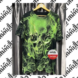 เสื้อวินเทจ (OVP หน้า) กระโหลกเขียว Green skulls