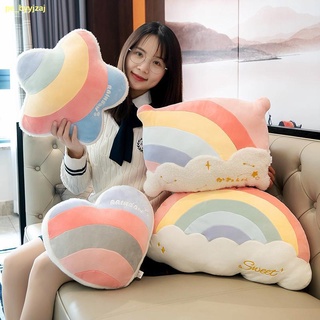 คะนอง🍬🍬น่ารักสายรุ้งโยนหมอน Plush ของเล่นเตียงโซฟา Creative Cushion หมอน