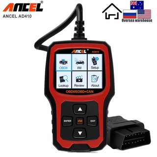 Ancel เครื่องสแกนเนอร์วินิจฉัยรถยนต์ แบบมืออาชีพ ad410 obd2 obd code reader eobd obdii