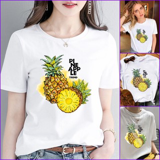 🍍POOHPAND🍍 "NEW" เสื้อยืดแฟชั่น2020 เสื้อยืดผู้หญิง สไตล์เกาหลี ลายสับปะรด สีสันสดใส สวมใส่สบาย Pineapple #8030