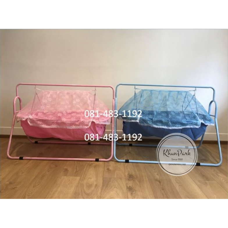 เปลโซ่พร้อมมุ้ง (ฟ้า/ชมพู) นอนแล้วน้องไม่ผวา🚀 เปลเด็ก เปลไกว tf99