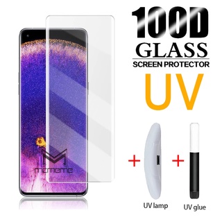 OPPO Reno 10 8T 5G Find X5 Realme 11 10 Pro+ นาโน ของเหลว กาวเต็ม UV กระจกนิรภัย ป้องกันหน้าจอ