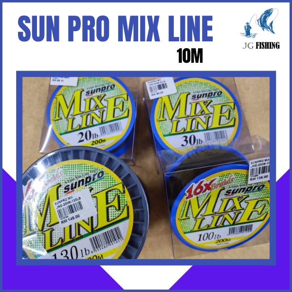 SUNPRO MIX LINE 20LB/30LB/50LB/80LB/100LB/130LB/150LB (LENGTH - 10M)