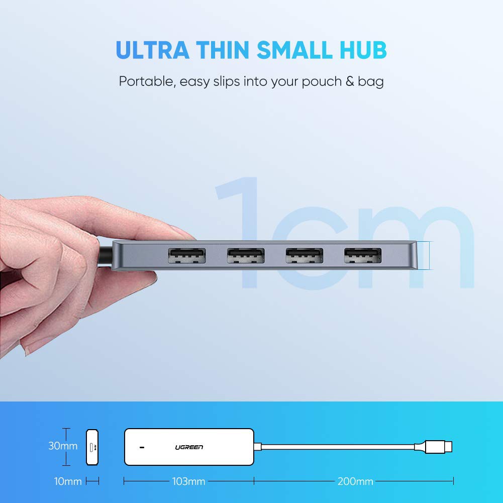 UGREEN รุ่น 70336 USB C Hub 4 Ports Type C to USB 3.0 Hub with 5V Micro USB PD สำหรับ โน๊ตบุ๊ค MacBook โทรศัพท์มือถือ