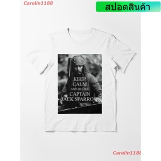 New Captain Jack Sparrow KEEP CALM T-Shirt เสื้อยืด ดพิมพ์ลาย ดผ้าเด้ง คอกลม cotton ความนิยม sale Unisex