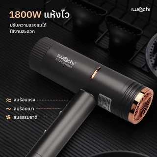 IWACHI ไดร์เป่าผม hair dryer GY-2100 1800W พับเก็บได้ พกพาสะดวก ปรับลมได้ 3 ระดับ ปรับลมร้อน/ลมธรรมชาติ/ลมเย็น