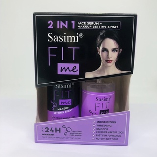 S-12123 Sasimi Fit me 2 in 1ซาเซมิ เมคอัพ เซตติ้ง สเปรย์ ใช้ฉีดหลังแต่งหน้า+และซาเซมิ เฟซเซรั่ม มอยเจอร์ไรซิ่ง