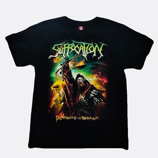 คอตต้อนคอกลม☌✌เสื้อวง suffocation t-shirtsS-5XL