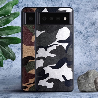 เคสลายพรางสําหรับ Google Pixel 6 Pro Soft Tpu พร้อมเคสแข็ง + หนัง Pu