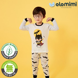 olomimi organic ชุดนอนเด็กลาย Dark man แขนยาว ขายาว