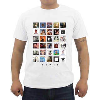 เสื้อยืดสีขาว - เสื้อยืดผ้าฝ้าย New David Bowie Albums พิมพ์แฟชั่นแปลกใหม่ของผู้ชายเสื้อเชิ้ตชายฤดู