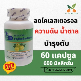 มะขามป้อม Phyllanthus Emblica ขนาด 600 มิลลิกรัม 60 แคปซูล ตราบลูเบิร์ด