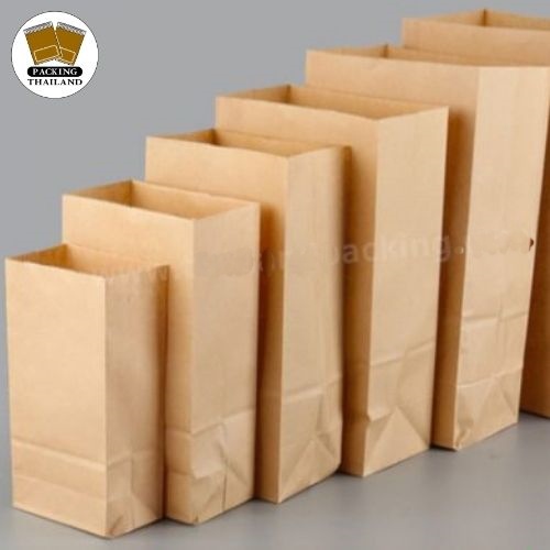 PackingTH | ถุงกระดาษคราฟท์ สีน้ำตาล-ขาว มีก้น (เฟรนฟราย) (50 ใบ)