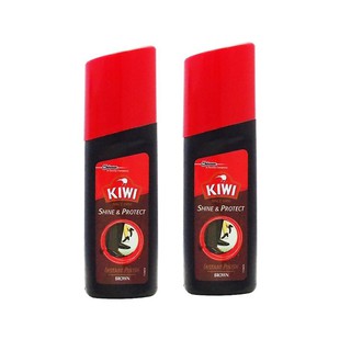 Kiwi คัลเลอร์ชายน์แอนด์โพรเทค น้ำยาเคลือบเงารองเท้า 75 มล. KIWI (สีน้ำตาล) x 2 ขวด