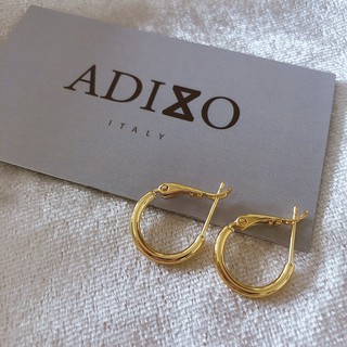 ADIZO เครื่องประดับเคลือบ ทองแท้ 18K ต่างหู Loop M