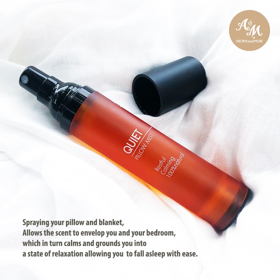 Aroma&More Quiet Pllow Mist สเปรย์ฉีดหมอน ผ้าห่ม กลิ่นหอมเพื่อการพักผ่อน หลับง่าย ผ่อนคลาย หลับลึก ผสมน้ำมันหอมระเหย