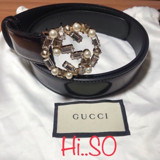 💕เข็มขัด ”GUCCI Belt” Size 100 หนังสีดำ สภาพสวย