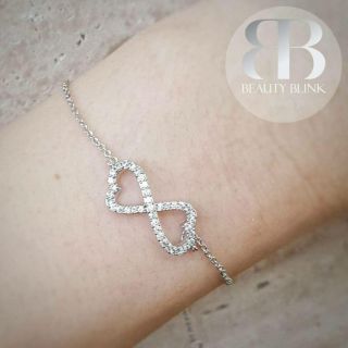 สร้อยข้อมือคริสตัส Beauty Bowknot white gold