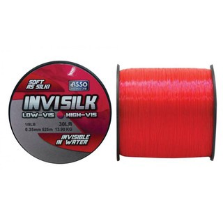 [พร้อมส่ง🚀] ASSO สายเอ็น - รุ่น INVISILK 1/8LB - สีชมพู - เหนียว นุ่มพิเศษ เคลือบ Fluorocarbon