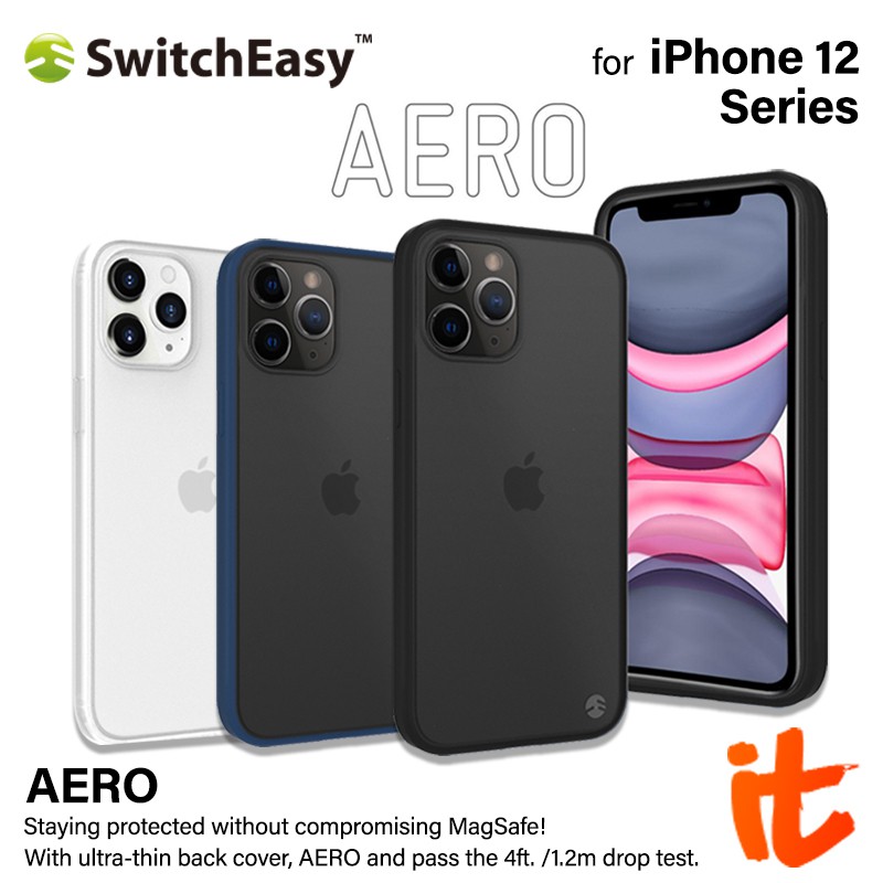 SwitchEasy Aero เคสไอโฟน iPhone 12 / 12 Mini / 12 Pro / 12 Pro Max เคสกันกระแทกขอบสี หลังแบบด้าน ของแท้ 100%