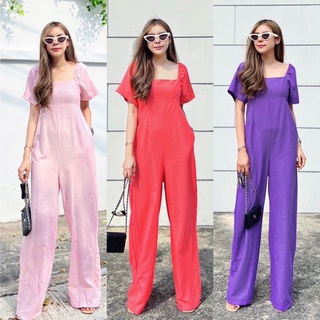 Renita จั๊มสูท ชุดจั๊ม จั๊มสูทขายาว Linnin jumpsuit อก 36 เอว 36