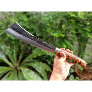 มีดแรมโบ้ (Rambo knife) อีตัด มีดคัตติ้ง มีดควาญ มีดแคมป์ มีดทำไร่ มีดเดินป่า ใบ 11” ตีร้อนชุบแข็ง ผิวไฟ ด้ามไม้ไผ่รวก