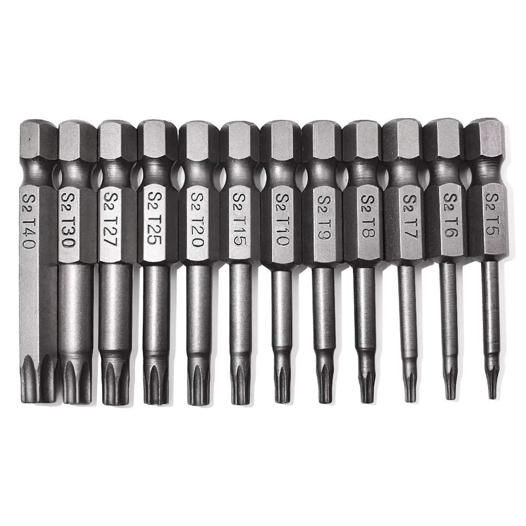 แม่เหล็ก Torx ไขควง Bits T6-T40 พร้อม 1/4 "Hex Shank, ความปลอดภัย Bit Tamper Proof Torx Star 6 จุดสกรูไดร์เวอร์เจาะชุด Bit