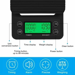 Meapor Coffee Scale เครื่องชั่งกาแฟ กาแฟ เครื่องชั่งดิจิตอล 3 กก. / 0.1กรัมพร้อมตัวตั้งเวลา เครื่องชั่งน้ำหนักดิจิตอล