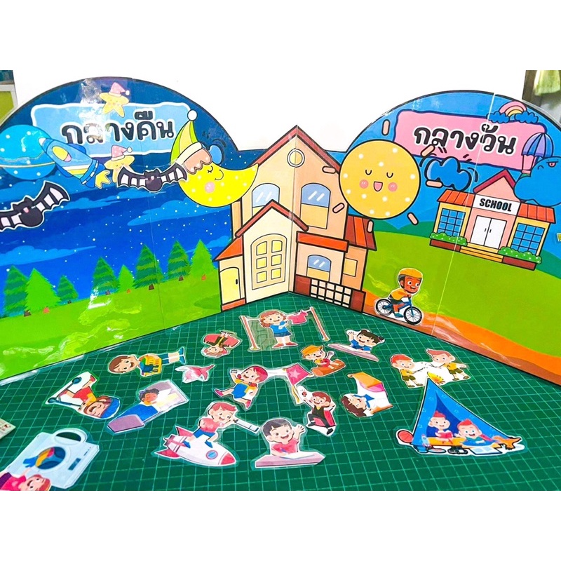 ✅สื่อปันสุข✅บอร์ดเกมการศึกษากลางวันกลางคืน