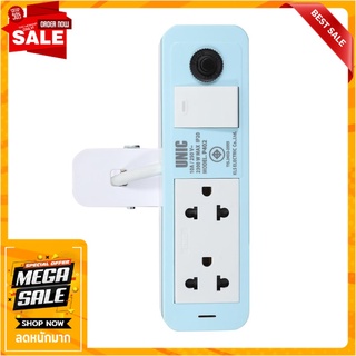 รางปลั๊กไฟ 2 ช่อง 1 สวิตช์ แคลมป์ ELECKTA ET-C213BL 3 เมตร สีขาว/ฟ้า ปลั๊กพ่วง POWER STRIP CLAMP-TYPE ELECKTA ET-C213BL