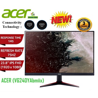 MONITOR (จอมอนิเตอร์) ACER Nitro Gaming (VG240YAbmiix) 23.8" (VA ,75Hz) UM.QV0ST.A01 ประกัน 3 ปี