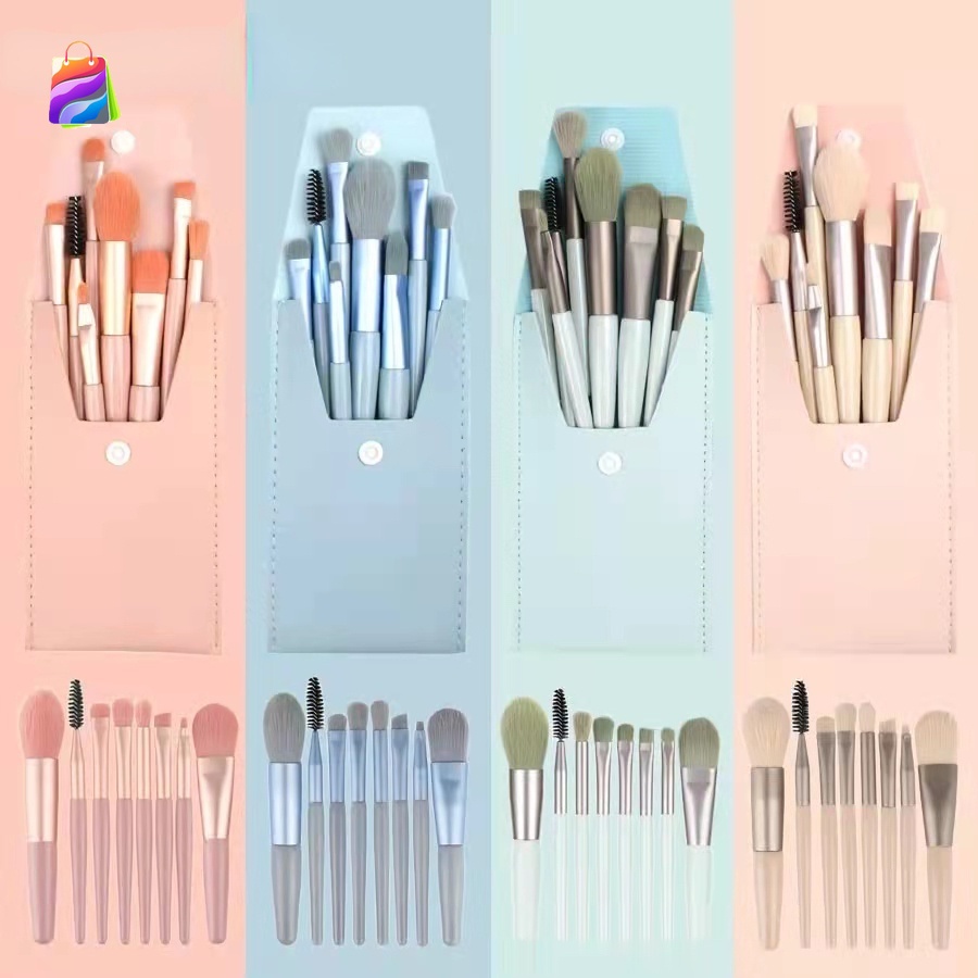 8 ชิ้น Mini Travel ผู้หญิงยูนิคอร์นชุดแปรงแต่งหน้าแบบพกพา Soft คอนซีลเลอร์ Beauty Foundation อายแชโด