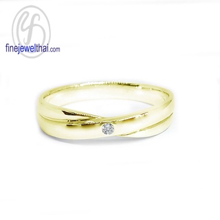 Finejewelthai แหวนอินฟินิตี้-แหวนเพชร-เพชรสังเคราะห์-แหวนเงินแท้-Infinity-Diamond-CZ-Silver-Ring-R1428czg/ pg