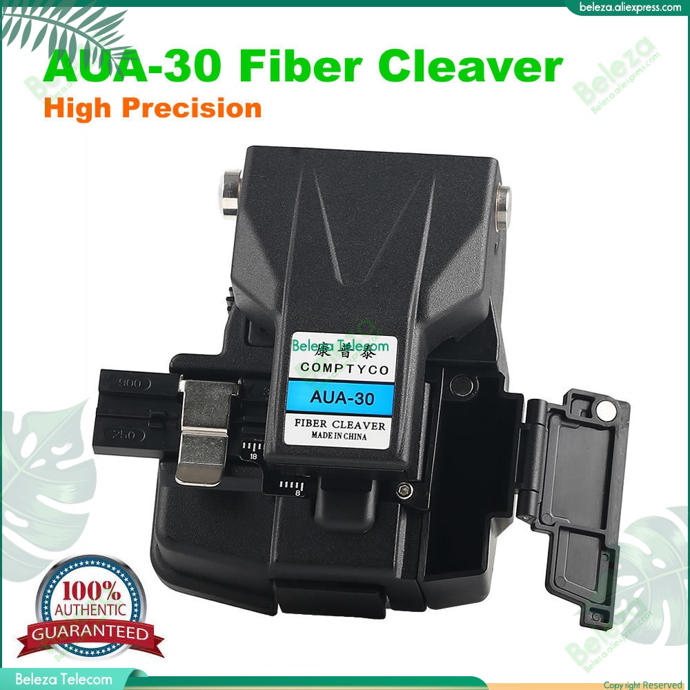 AUA-30 Optical Fiber Cleaver Leather Wire Optic Cable Jumper Fuse Cutter with Waste Optical Fiber Box