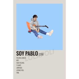 โปสเตอร์ มันวาว พิมพ์ด้านเดียว ขนาด A5 14.8 ซม. x 21 ซม. รูปปกอัลบั้ม Soy Pablo