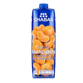 ชบาน้ำส้มแมนดารินผสมเนื้อส้ม100เปอร์เซ็น 1000ml.Chabaa Mandarin Orange Juice with Orange Pulp 100 percent 1000ml.