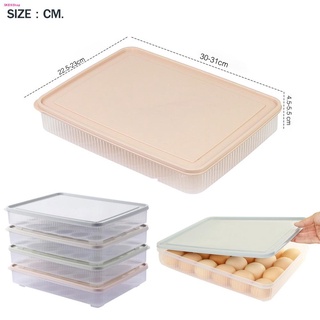 กล่องเก็บไข่ กล่องจัดระเบียบไข่ 24 ช่อง อุปกรณ์จัดระเบียบของในตู้เย็น egg storage box สำหรับตู้เย็น  คละสี