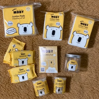 ~ ของใหม่ ~ 🆕 แท้💯%   Moby Baby Jumbo Pads สำลีแผ่นใหญ่ เบบี้ โมบี้ 🐨 กระปุกสำลี Moby ถุงขยะ ผ้าก๊อซเช็ดฟัน